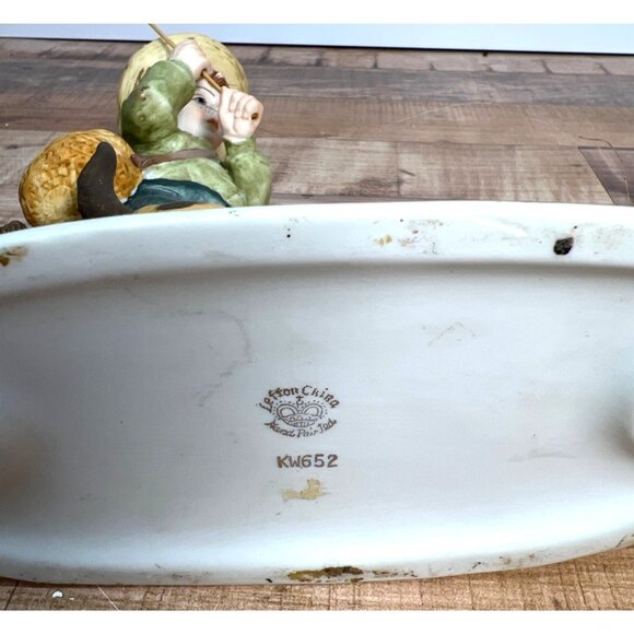 Vintage Lefton Fisherman Figurine With Dog - Picture 4 of 4